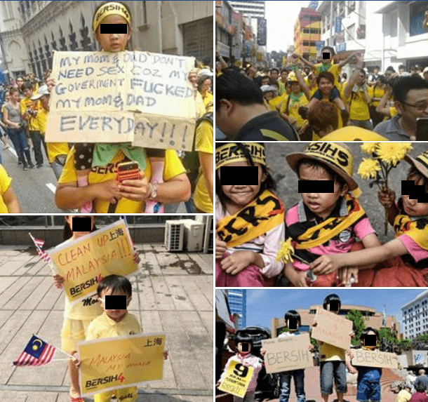 children in Bersih rallies