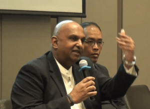 Lawyer Datuk N Sivananthan clarifying allegations against Bestinet at a press conference in July 2018