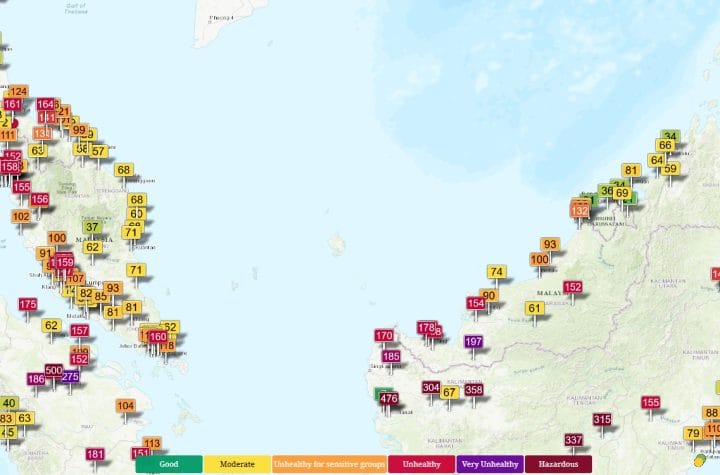 unhealthy API readings Malaysia Sri Aman