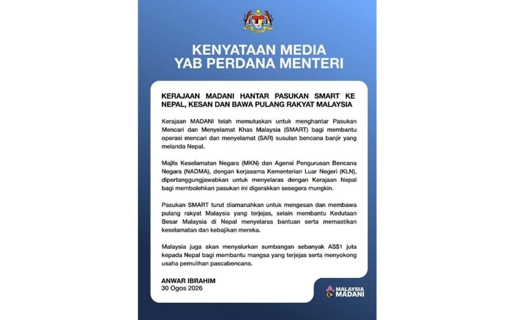 Malaysia SMART team Nepal floods relief