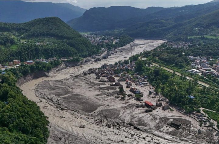 Nepal China border flash floods missing rasuwa