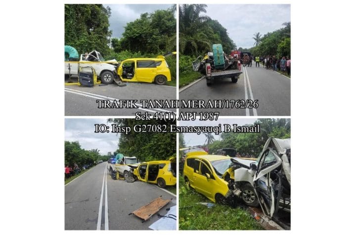 Tanah Merah accident woman killed family injured