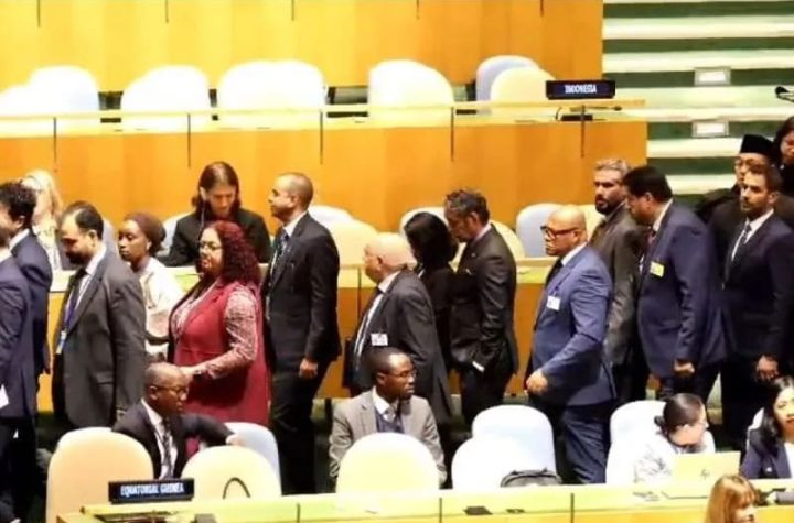 delegates walkout Netanyahu