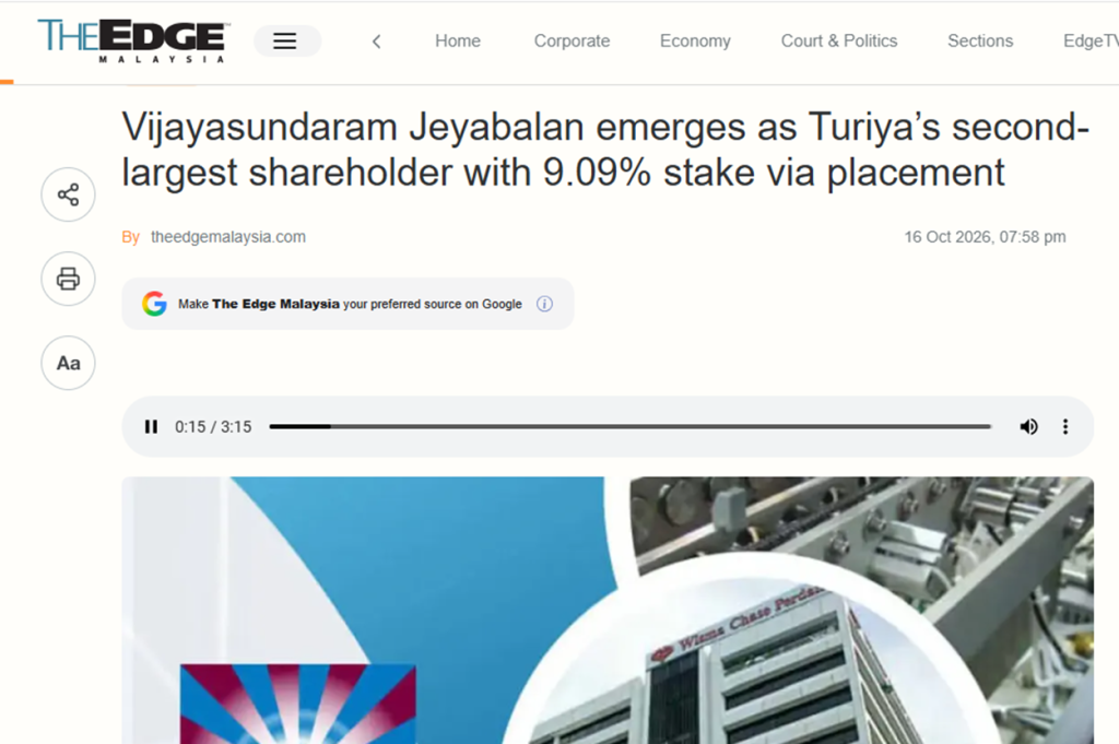 The Edge Malaysia Turiya report errors